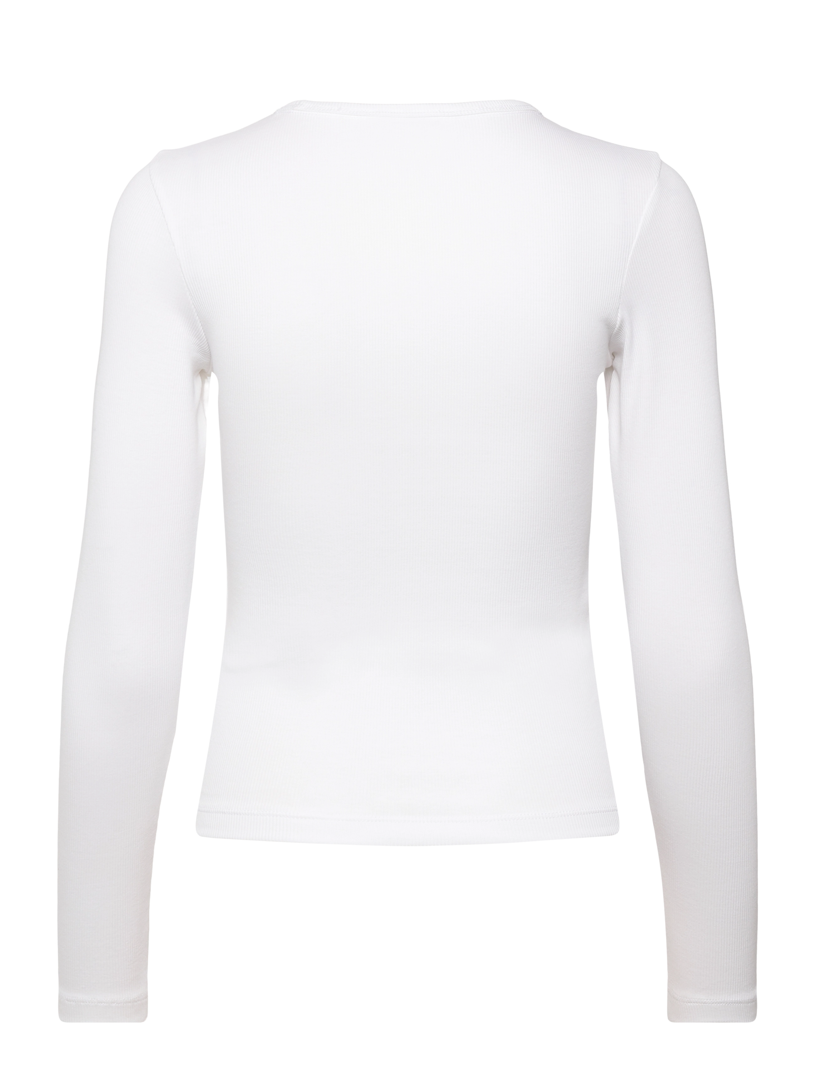 Tommy Jeans - TJW SLIM ESSENTIAL RIB LS - laveste priser - white - 1