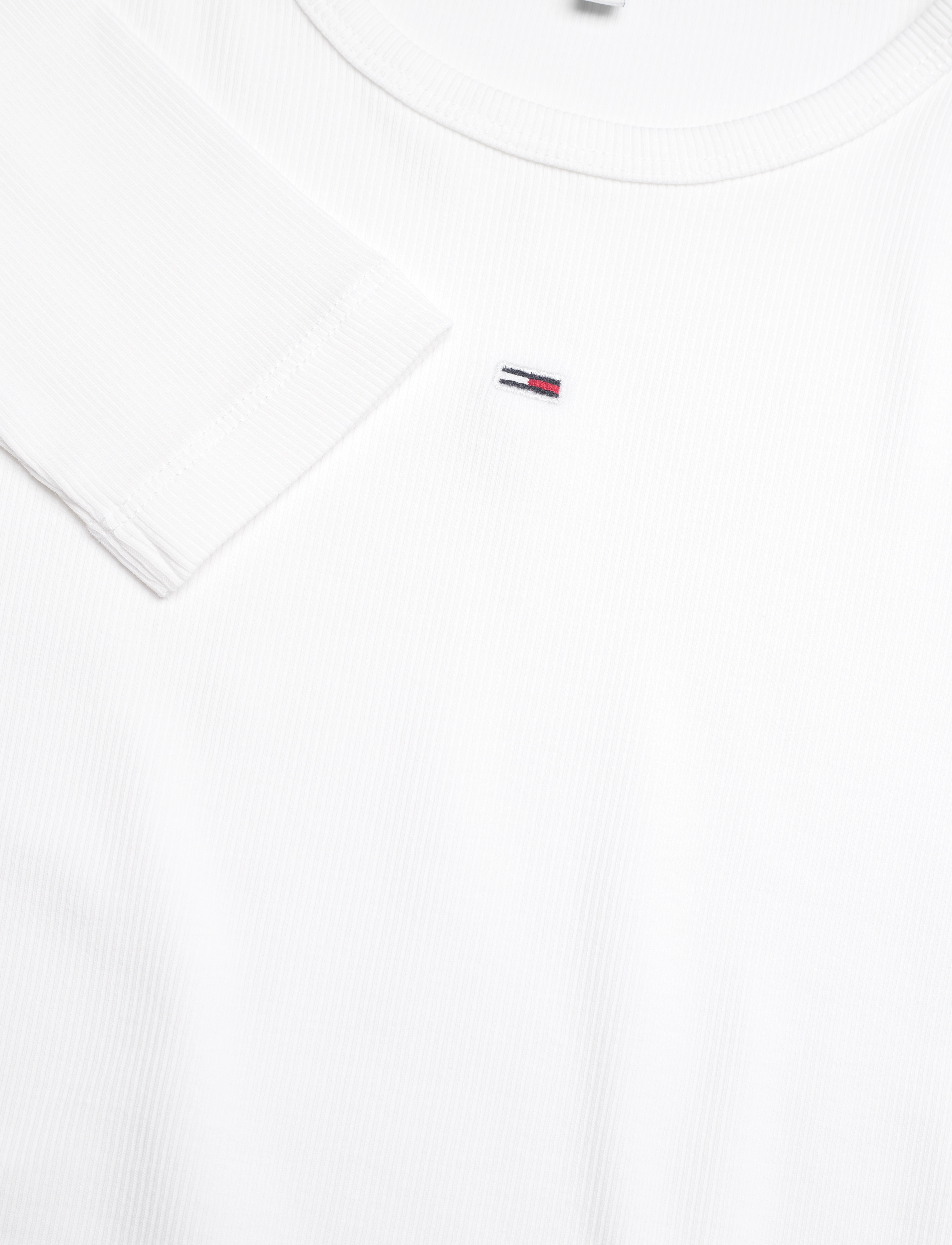 Tommy Jeans - TJW SLIM ESSENTIAL RIB LS - laveste priser - white - 2