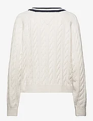 Tommy Jeans - TJW V-NECK CABLE SWEATER - sweaters - ancient white - 1