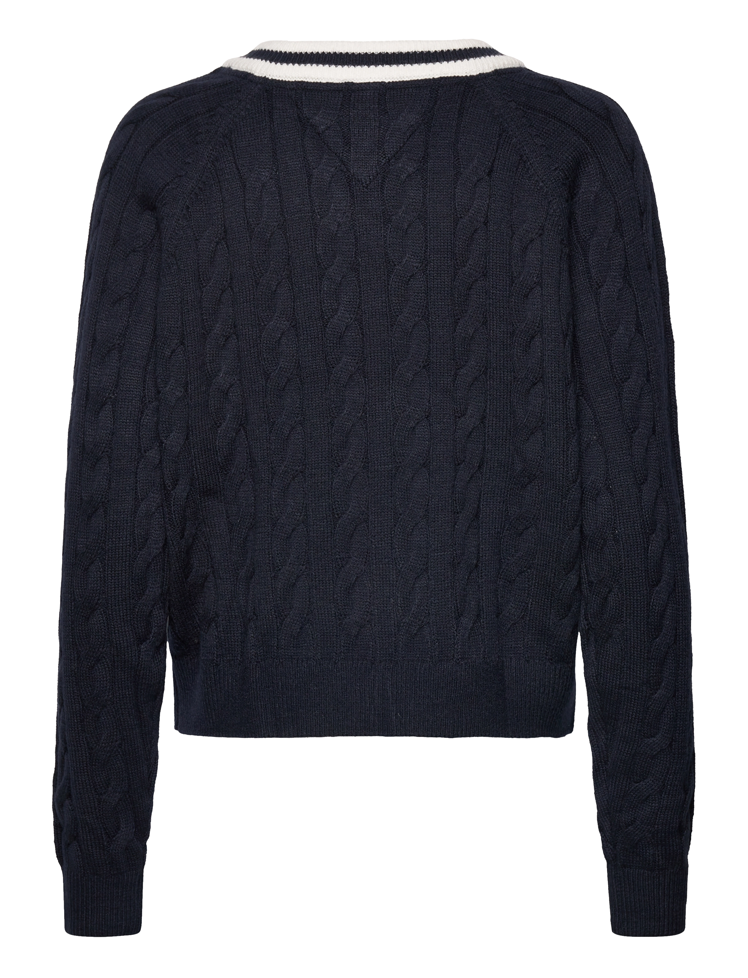 Tommy Jeans - TJW V-NECK CABLE SWEATER - dark night navy - 1