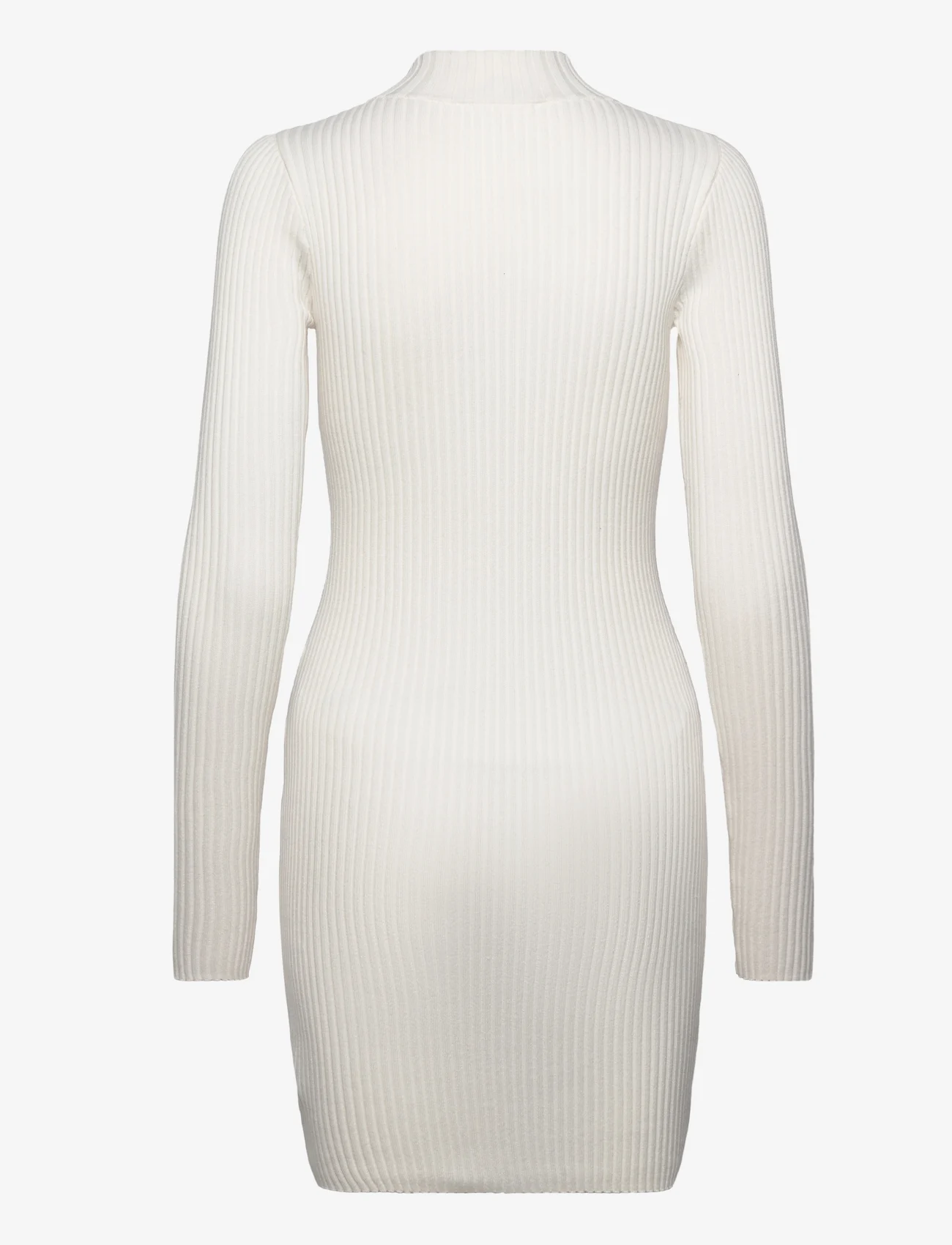 Tommy Jeans - TJW BADGE ZIP SWEATER DRESS - bodycon dresses - ancient white - 1