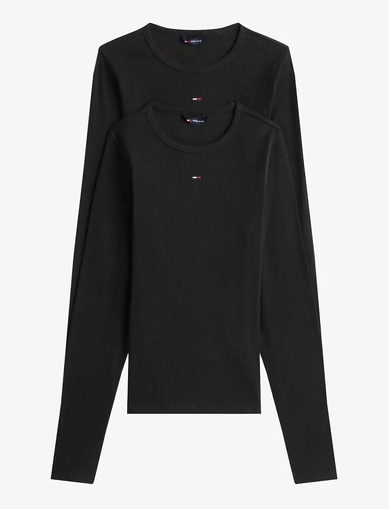 Tommy Jeans - TJW 2PACK SLIM ESSENTIAL RIB LS - langärmlige tops - black / black - 1