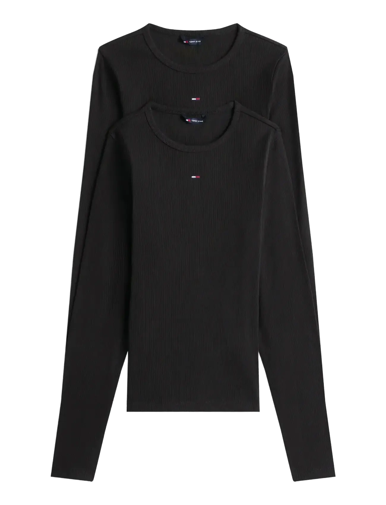Tommy Jeans TJW 2PACK SLIM ESSENTIAL RIB LS - T-shirts & Tops - BLACK   BLACK / black