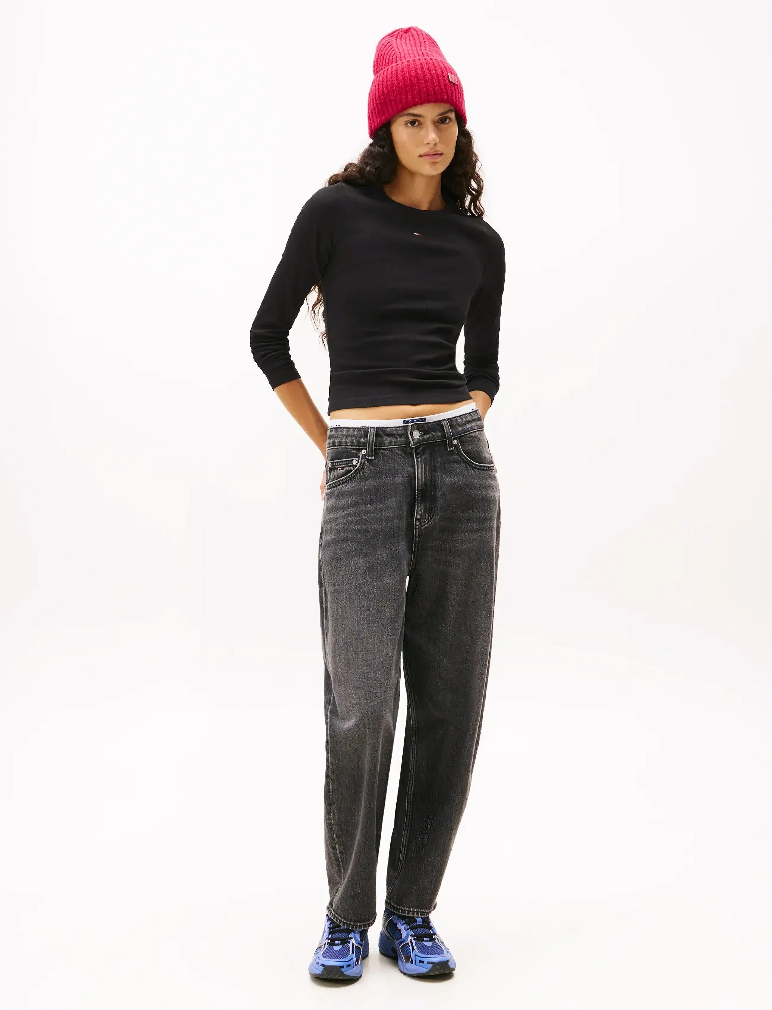 Tommy Jeans TJW 2PACK SLIM ESSENTIAL RIB LS - T-shirts & Toppar - BLACK   BLACK / black