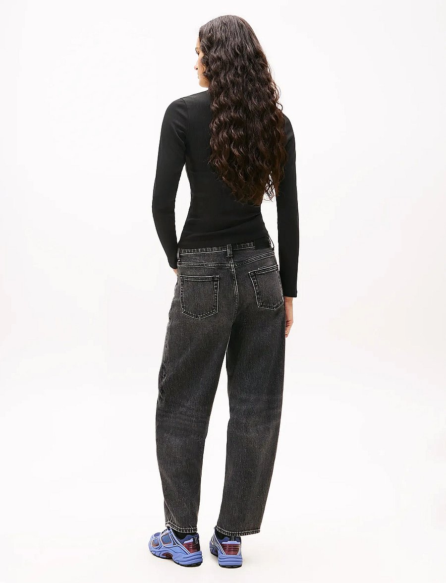 Tommy Jeans - TJW 2PACK SLIM ESSENTIAL RIB LS - långärmade toppar - black black - 4