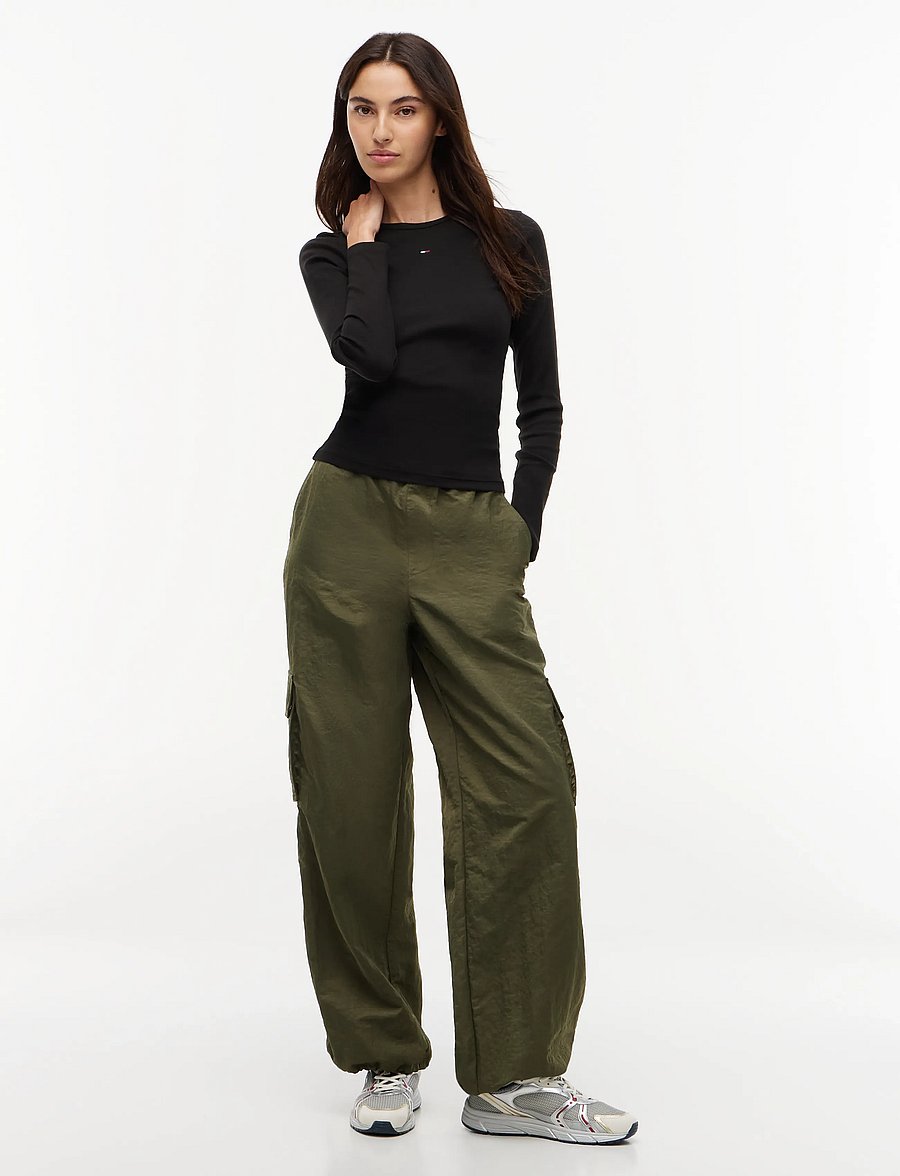 Tommy Jeans - TJW 2PACK SLIM ESSENTIAL RIB LS - långärmade toppar - black black - 5