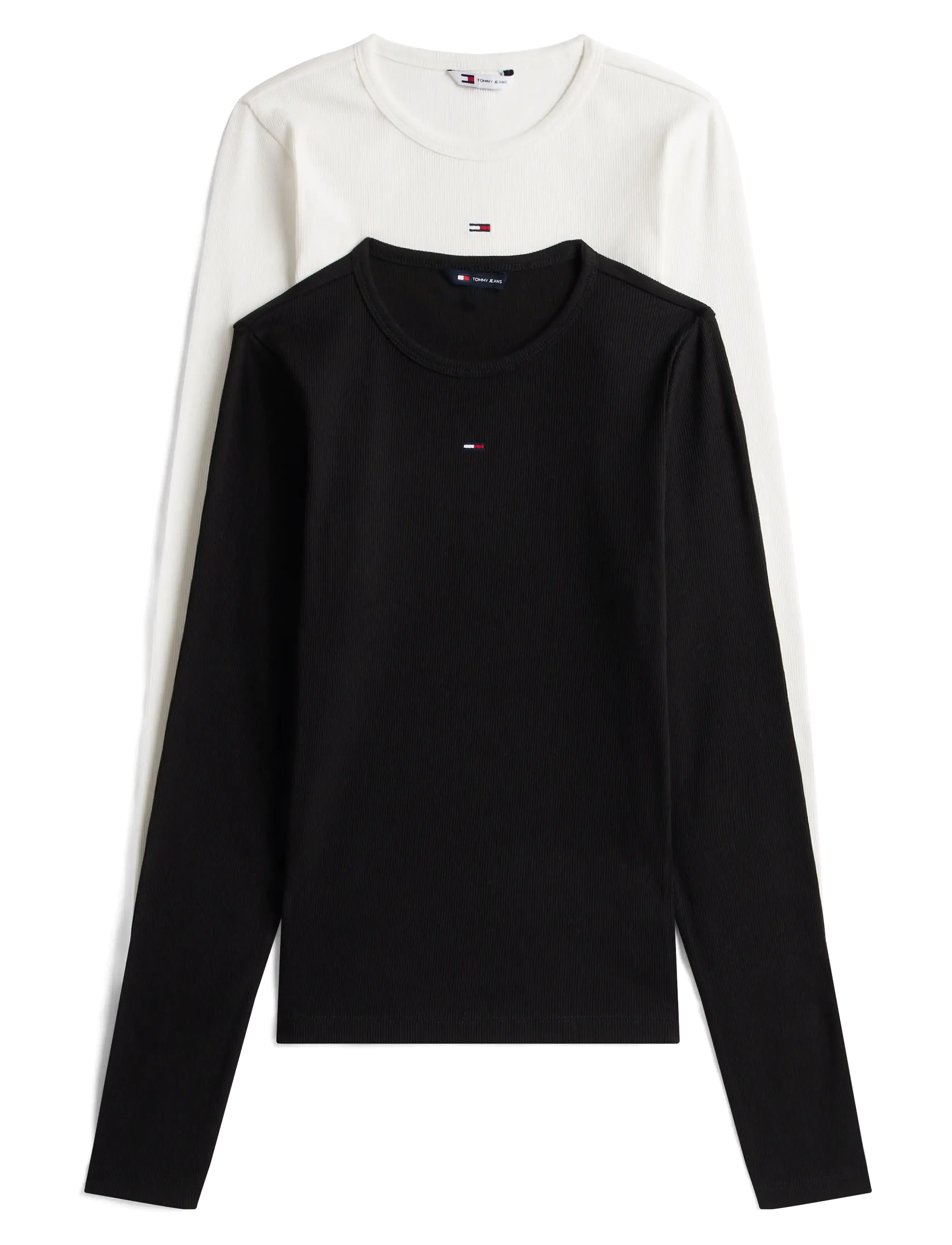 Tommy Jeans TJW 2PACK SLIM ESSENTIAL RIB LS - Tommy Hilfiger - BLACK   ECRU / black