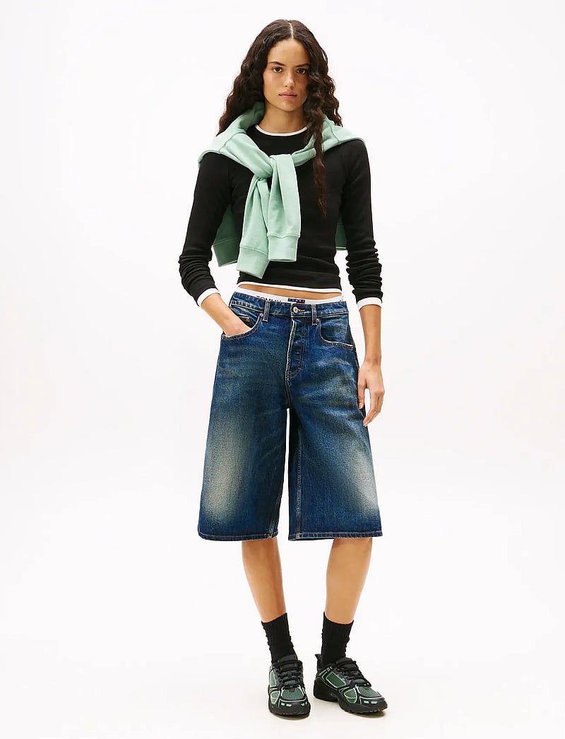 Tommy Jeans - TJW 2PACK SLIM ESSENTIAL RIB LS - pitkähihaiset t-paidat - black / ecru - 0