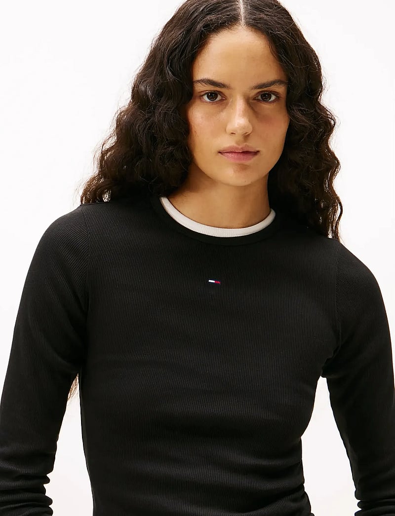 Tommy Jeans - TJW 2PACK SLIM ESSENTIAL RIB LS - pitkähihaiset t-paidat - black / ecru - 3