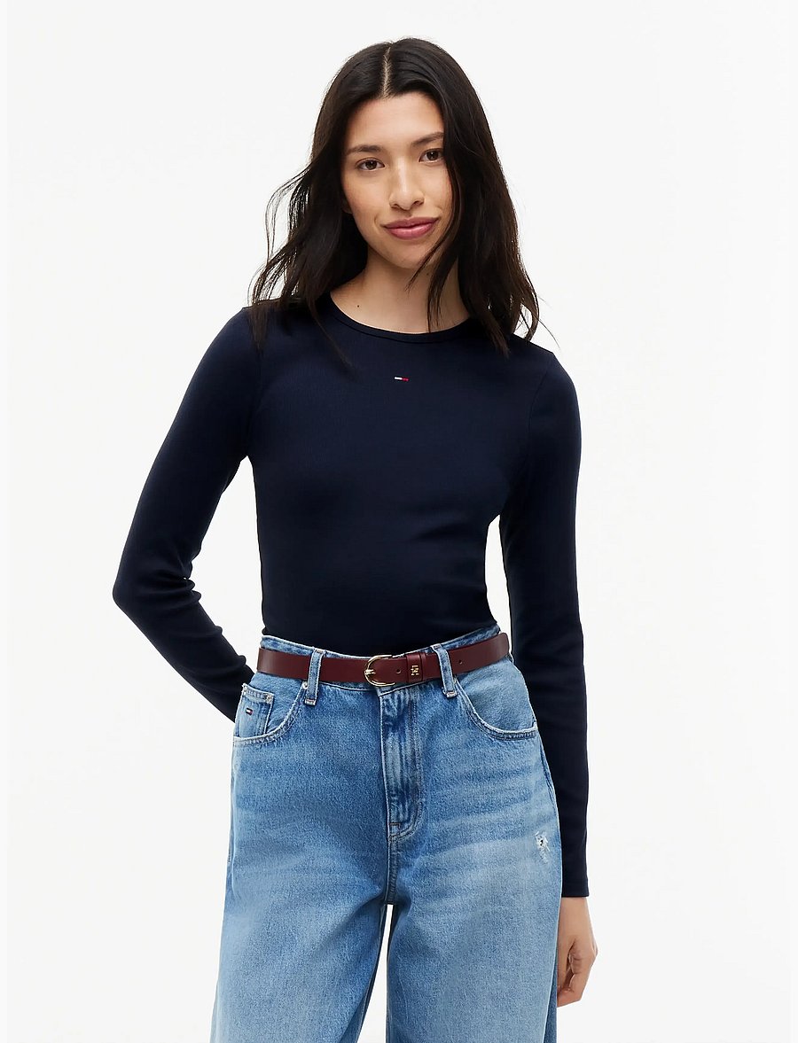 Tommy Jeans - TJW 2PACK SLIM ESSENTIAL RIB LS - langärmlige tops - ecru dark blue - 0
