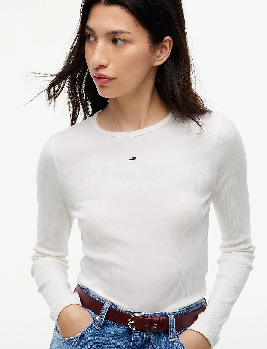 Tommy Jeans - TJW 2PACK SLIM ESSENTIAL RIB LS - langärmlige tops - ecru dark blue - 4