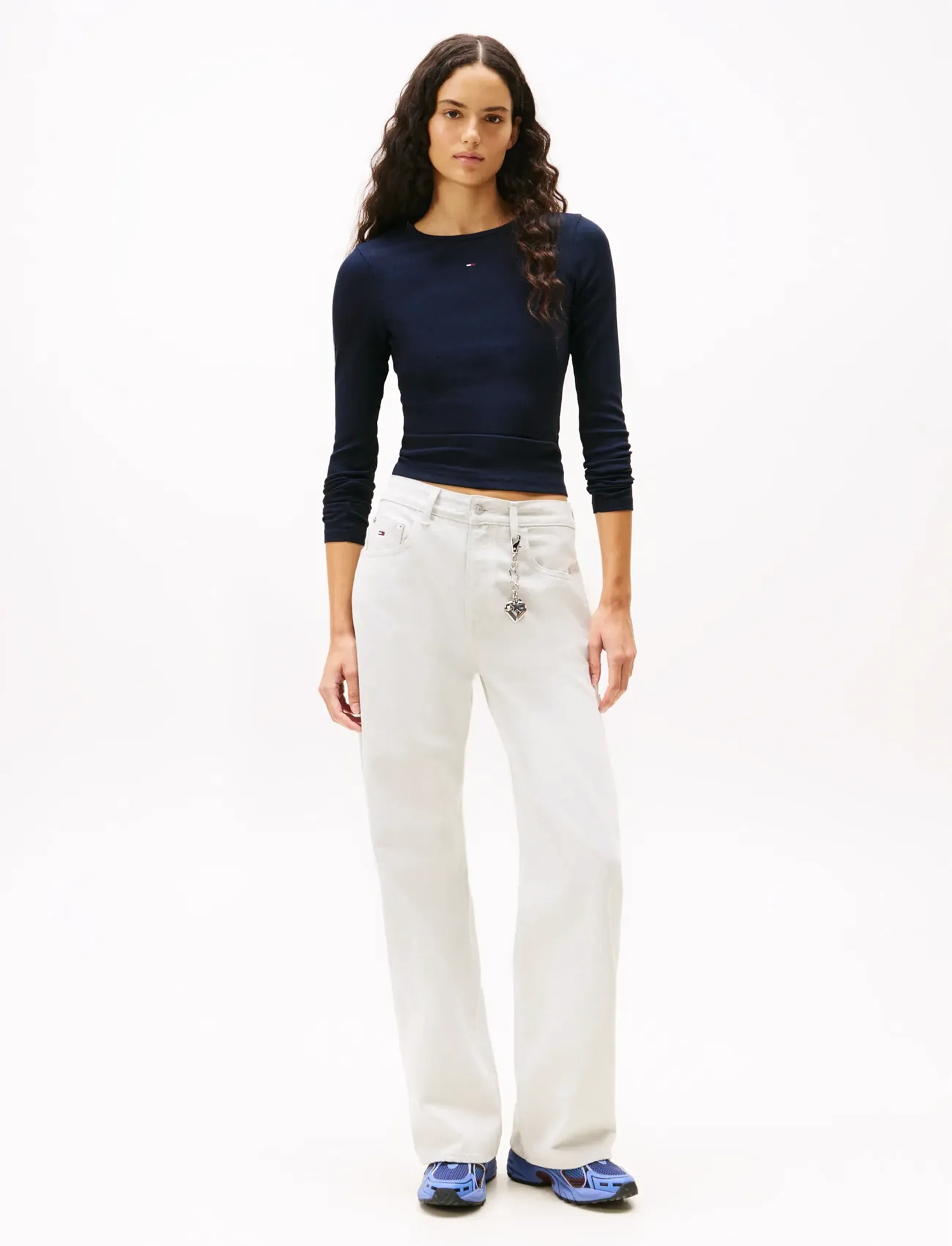 Tommy Jeans TJW 2PACK SLIM ESSENTIAL RIB LS - Langermede topper - ECRU / DARK NIGHT NAVY / navy