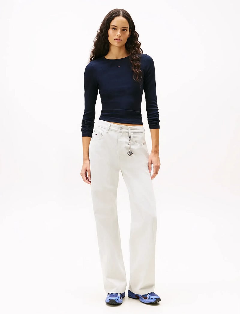 Tommy Jeans - TJW 2PACK SLIM ESSENTIAL RIB LS - pitkähihaiset t-paidat - ecru / dark night navy - 0