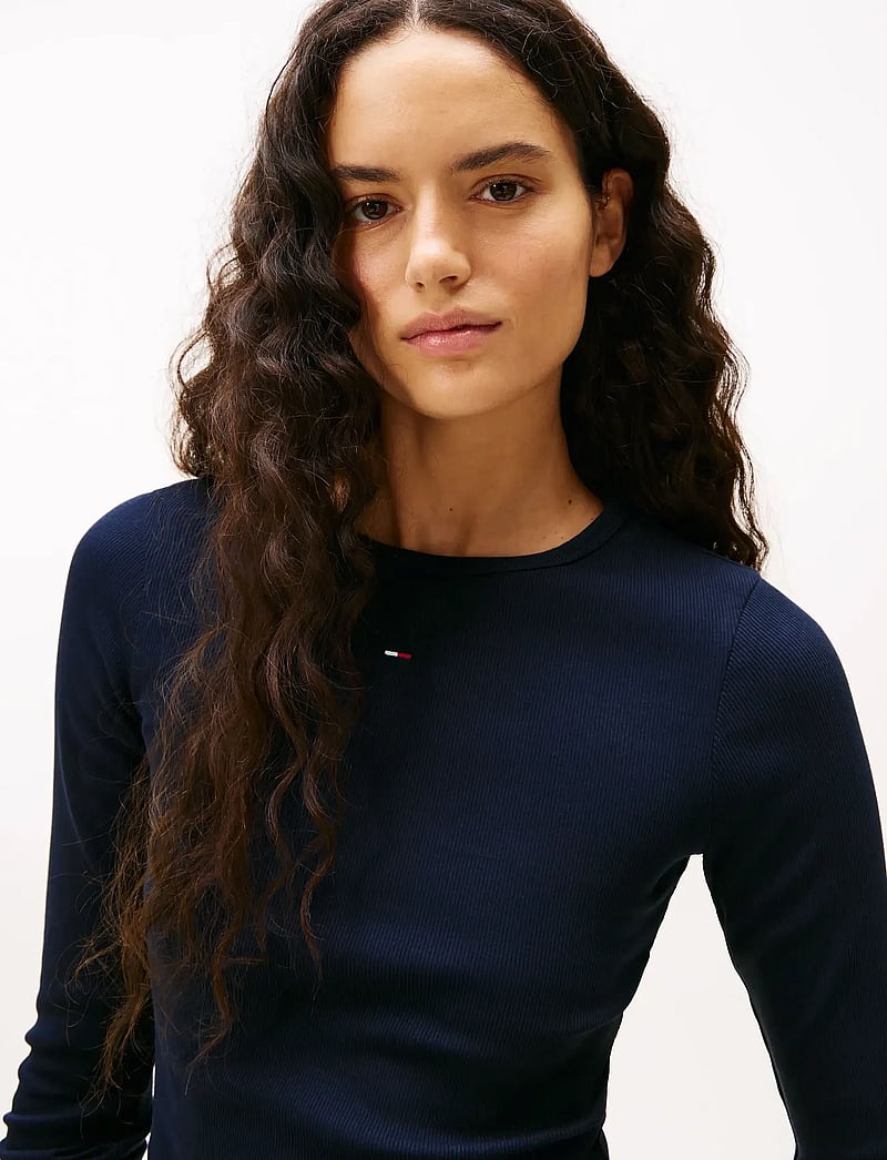 Tommy Jeans - TJW 2PACK SLIM ESSENTIAL RIB LS - pitkähihaiset t-paidat - ecru / dark night navy - 3