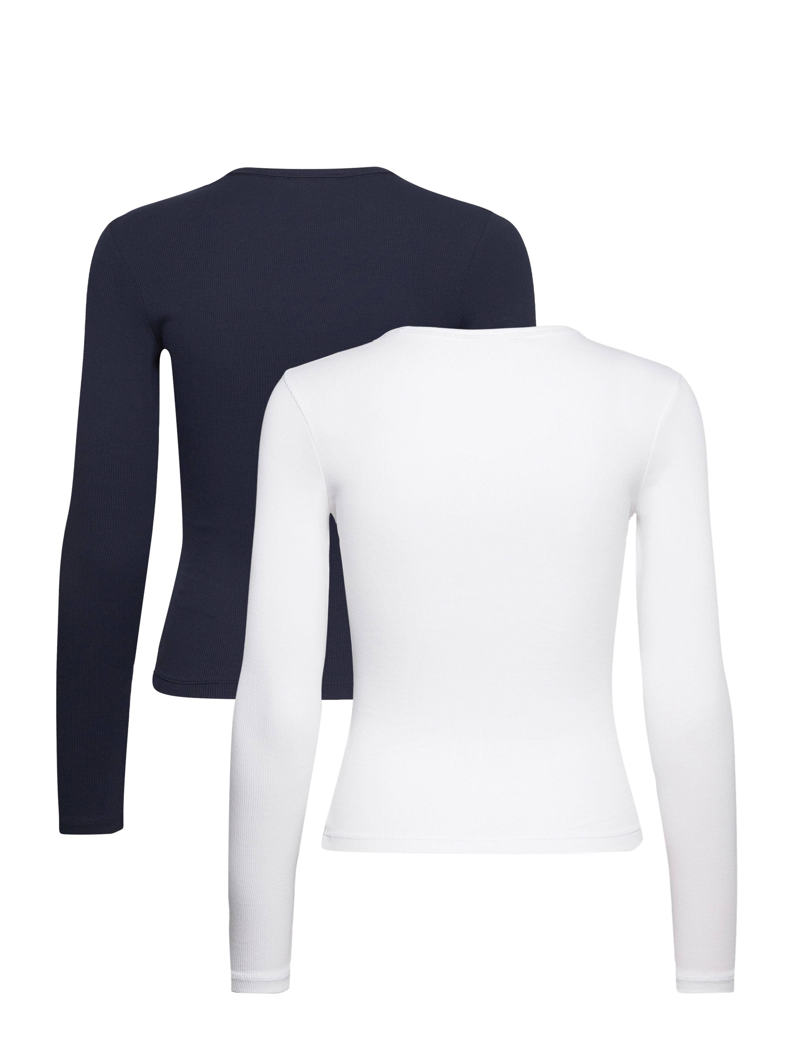 Tommy Jeans - TJW 2PACK SLIM ESSENTIAL RIB LS - long-sleeved tops - white / dark night navy - 2