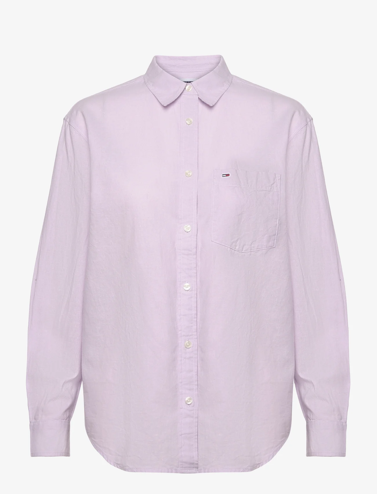 Tommy Jeans - TJW SOLID LINEN BLEND SHIRT - linen shirts - lavender flower - 0