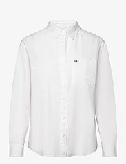 Tommy Jeans - TJW SOLID LINEN BLEND SHIRT - linneskjortor - white - 0