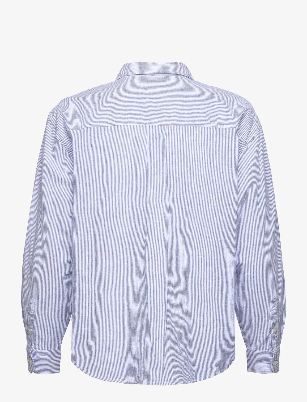 Tommy Jeans - TJW BOXY STRIPE LINEN SHIRT - linnen overhemden - empire blue / stripe - 1