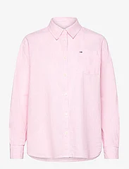 Tommy Jeans - TJW BOXY STRIPE LINEN SHIRT - linneskjortor - tickled pink / stripe - 0
