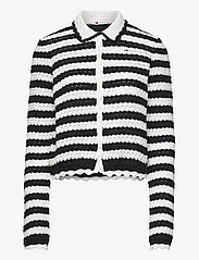 Tommy Jeans - TJW CROCHET STRIPE CARDIGAN - swetry rozpinane - black / stripe - 0