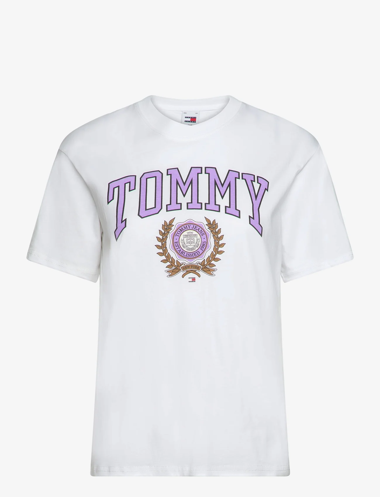 Tommy Jeans - TJW RLX VARSITY SPORT 3 TEE EXT - marškinėliai - white - 0