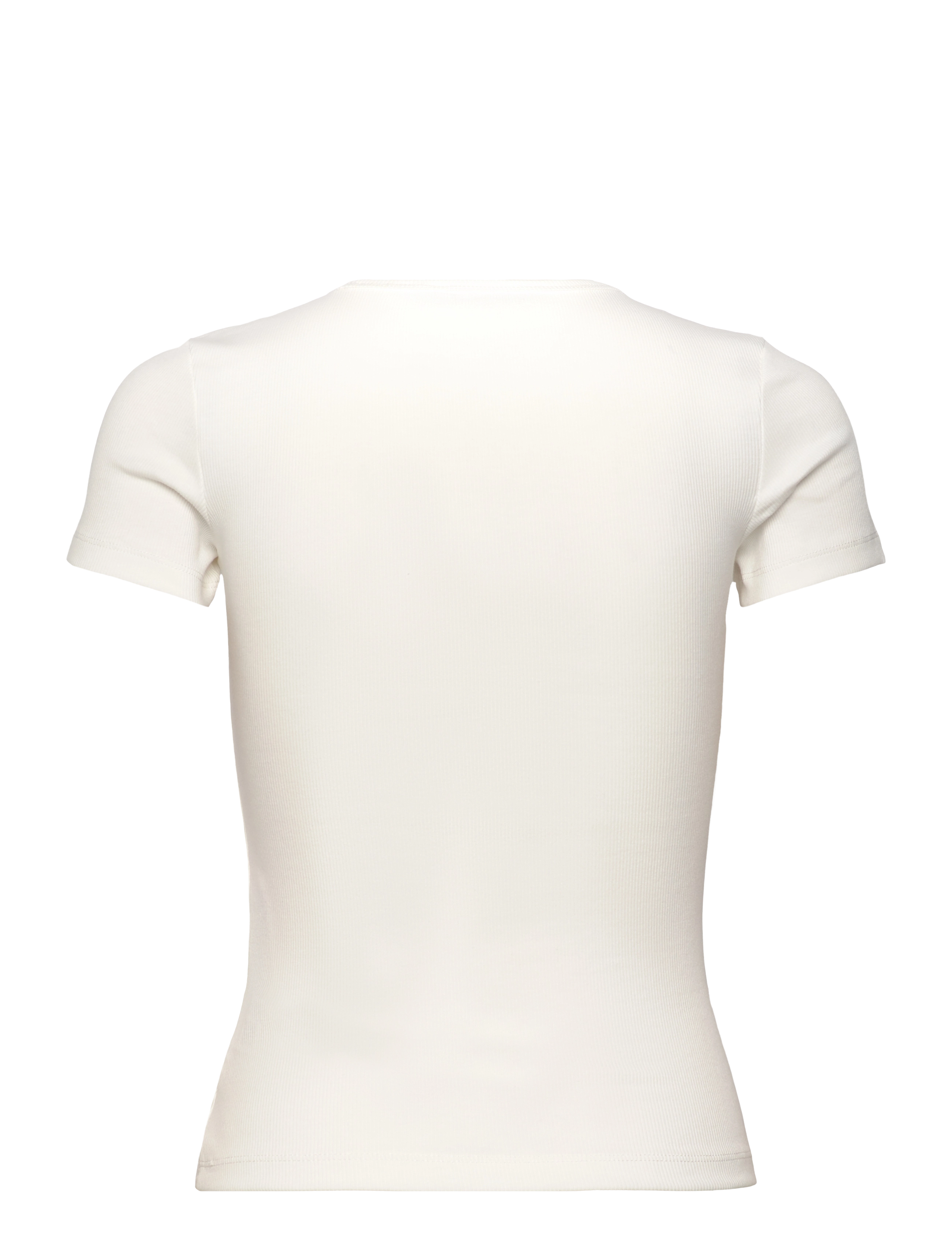 Tommy Jeans - TJW SLIM BADGE RIB TEE - t-shirts - ecru - 2