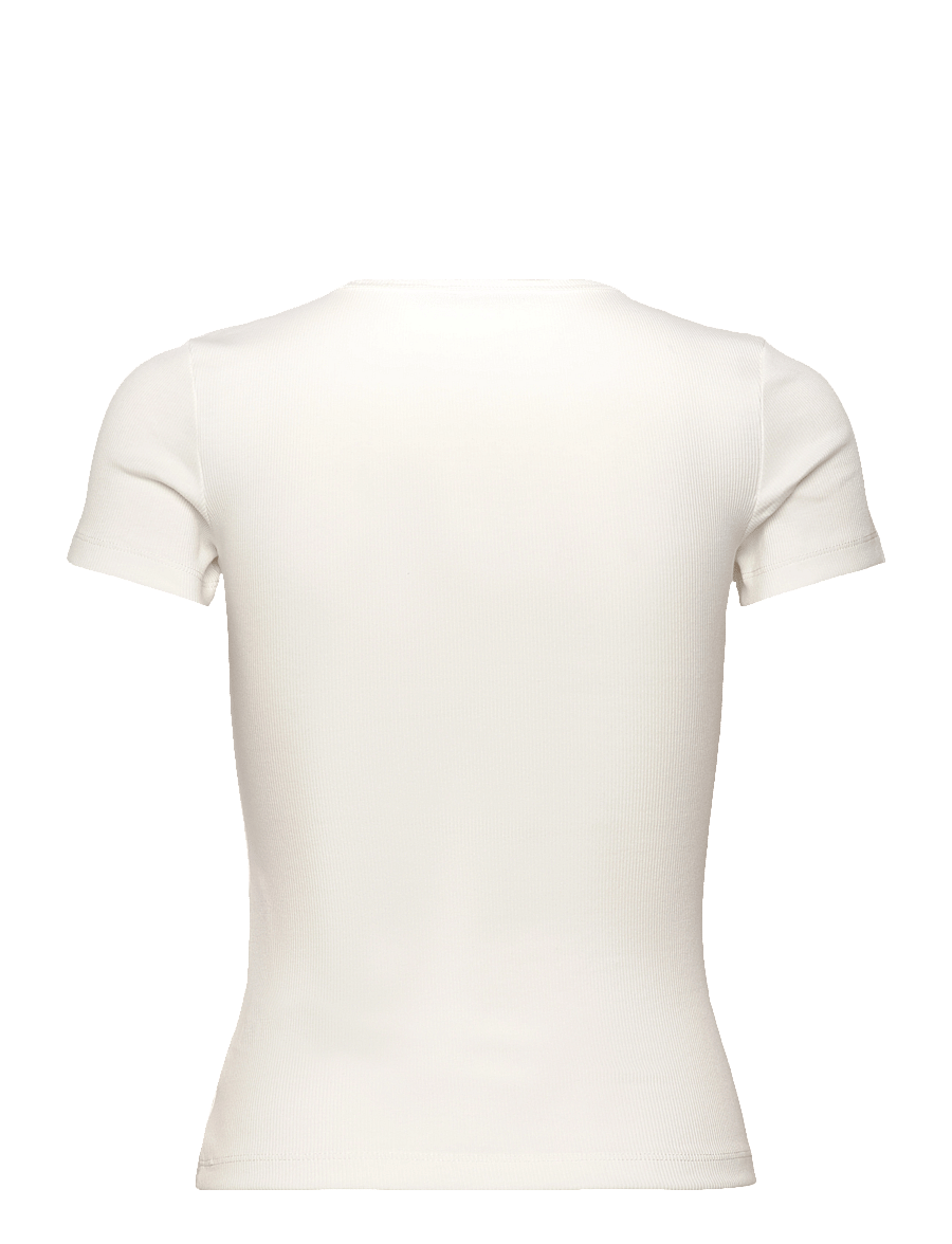 Tommy Jeans - TJW SLIM BADGE RIB TEE - t-shirts - ecru - 2