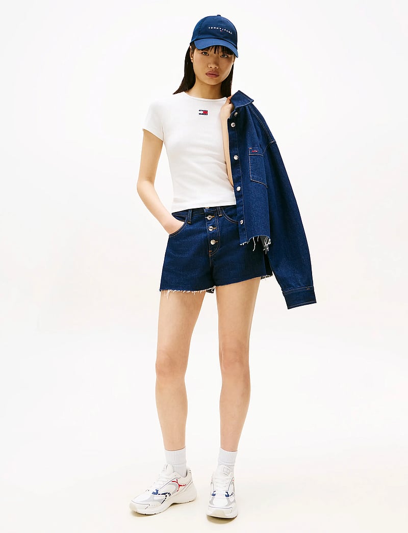 Tommy Jeans - TJW SLIM BADGE RIB TEE - t-shirts - ecru - 3