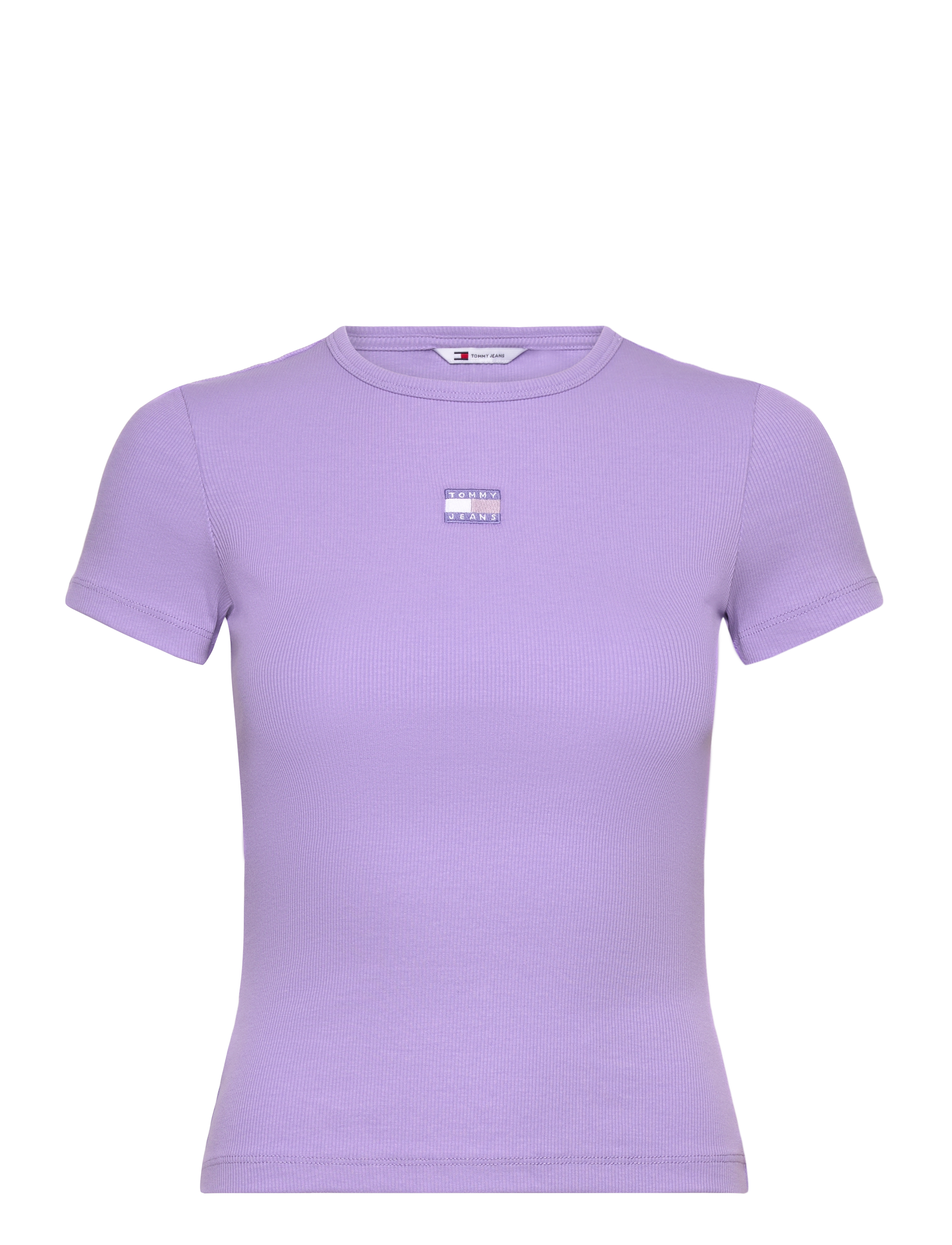Tommy Jeans - TJW SLIM BADGE RIB TEE - t-shirts - ophelia purple tonal - 1