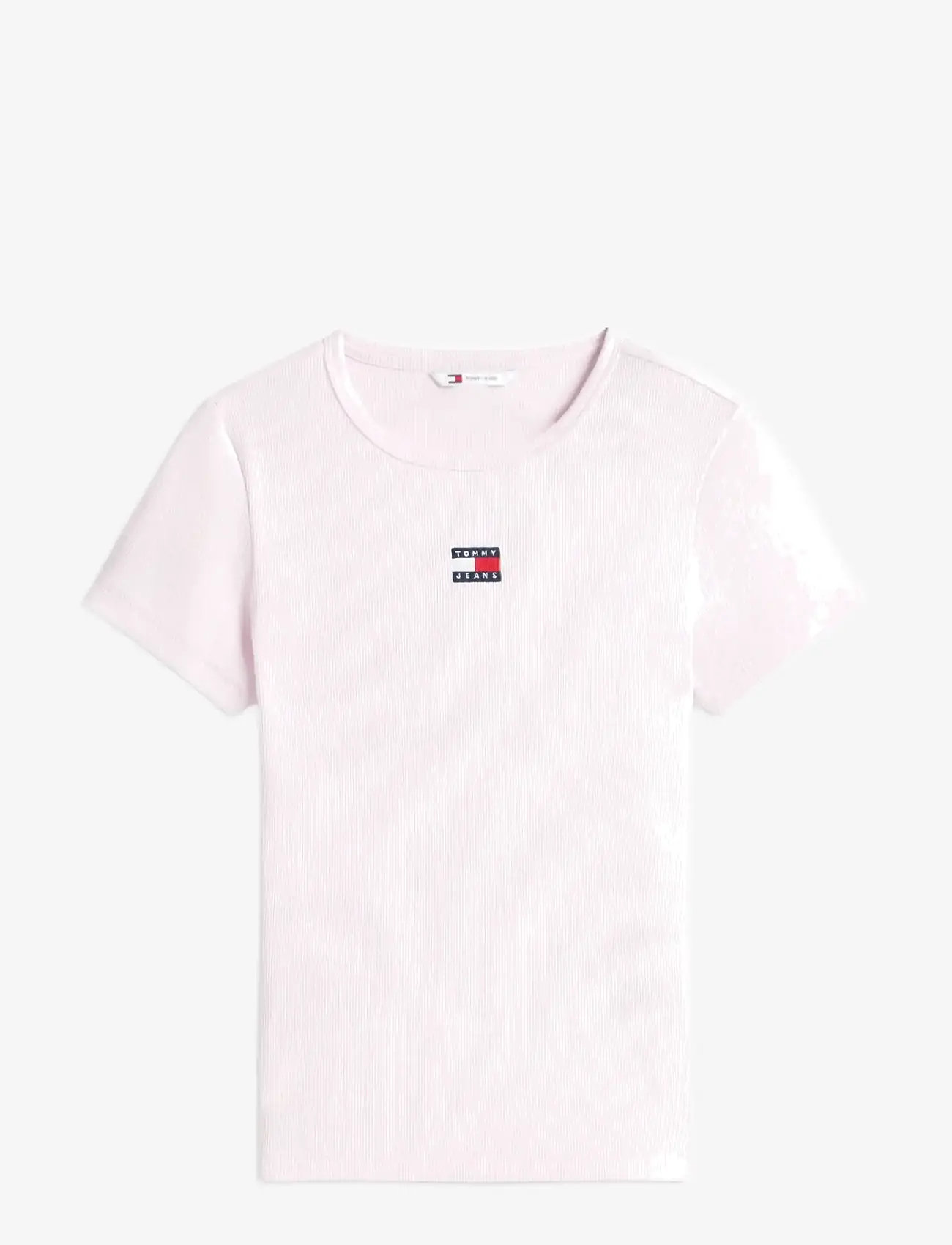 Tommy Jeans - TJW SLIM BADGE RIB TEE - t-shirts - pearly pink - 1