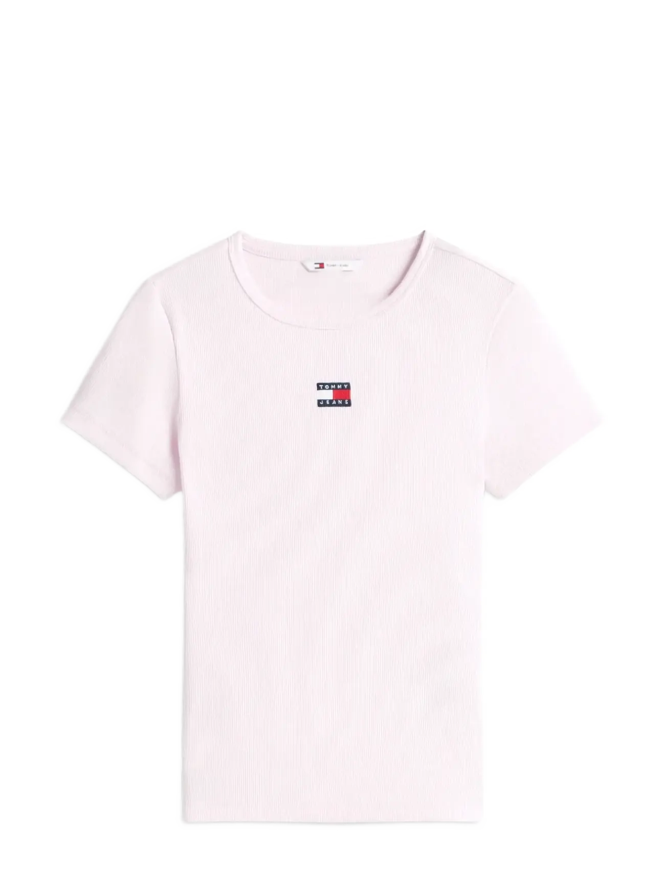 TJW SLIM BADGE RIB TEE - PEARLY PINK