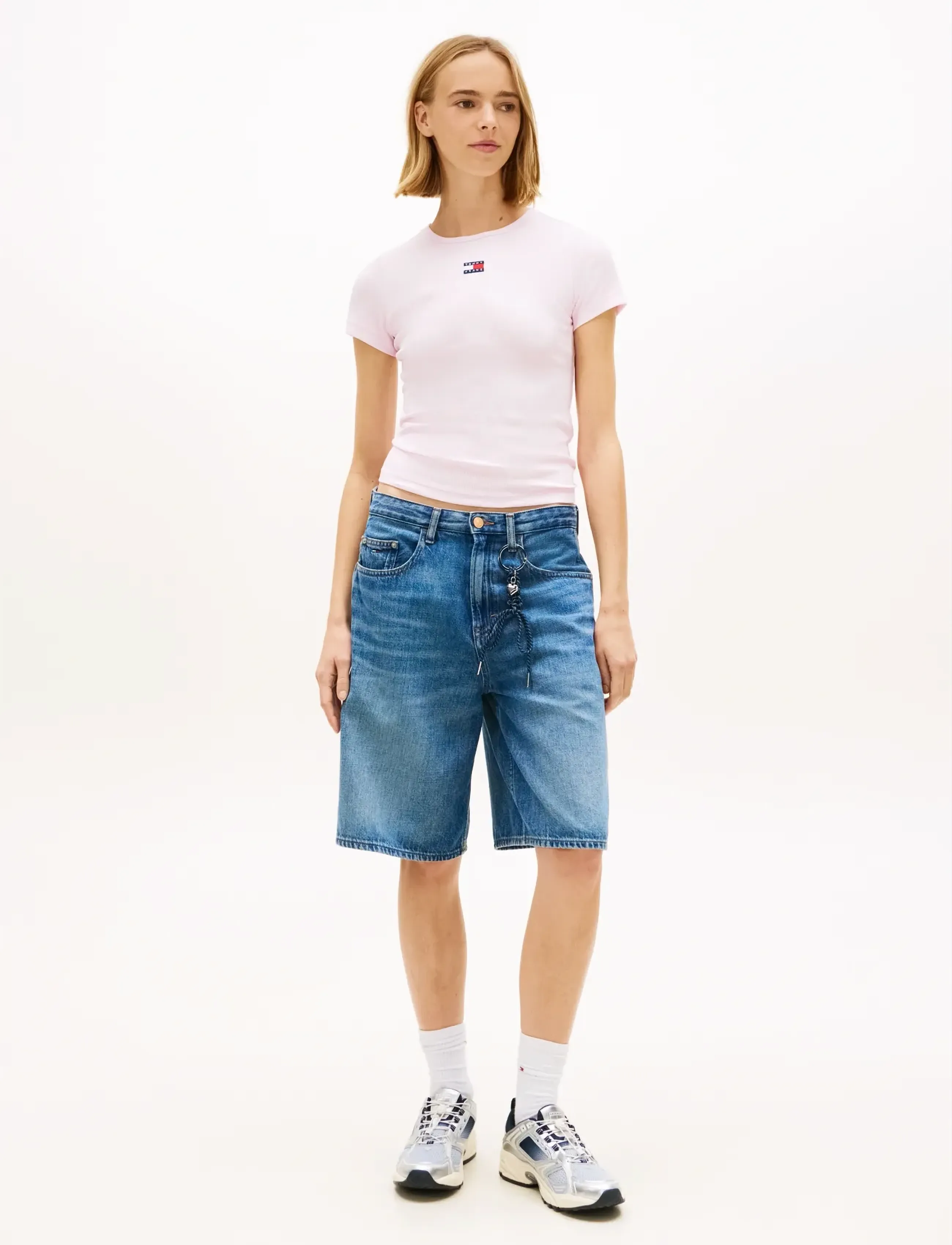 Tommy Jeans - TJW SLIM BADGE RIB TEE - t-särgid - pearly pink - 3