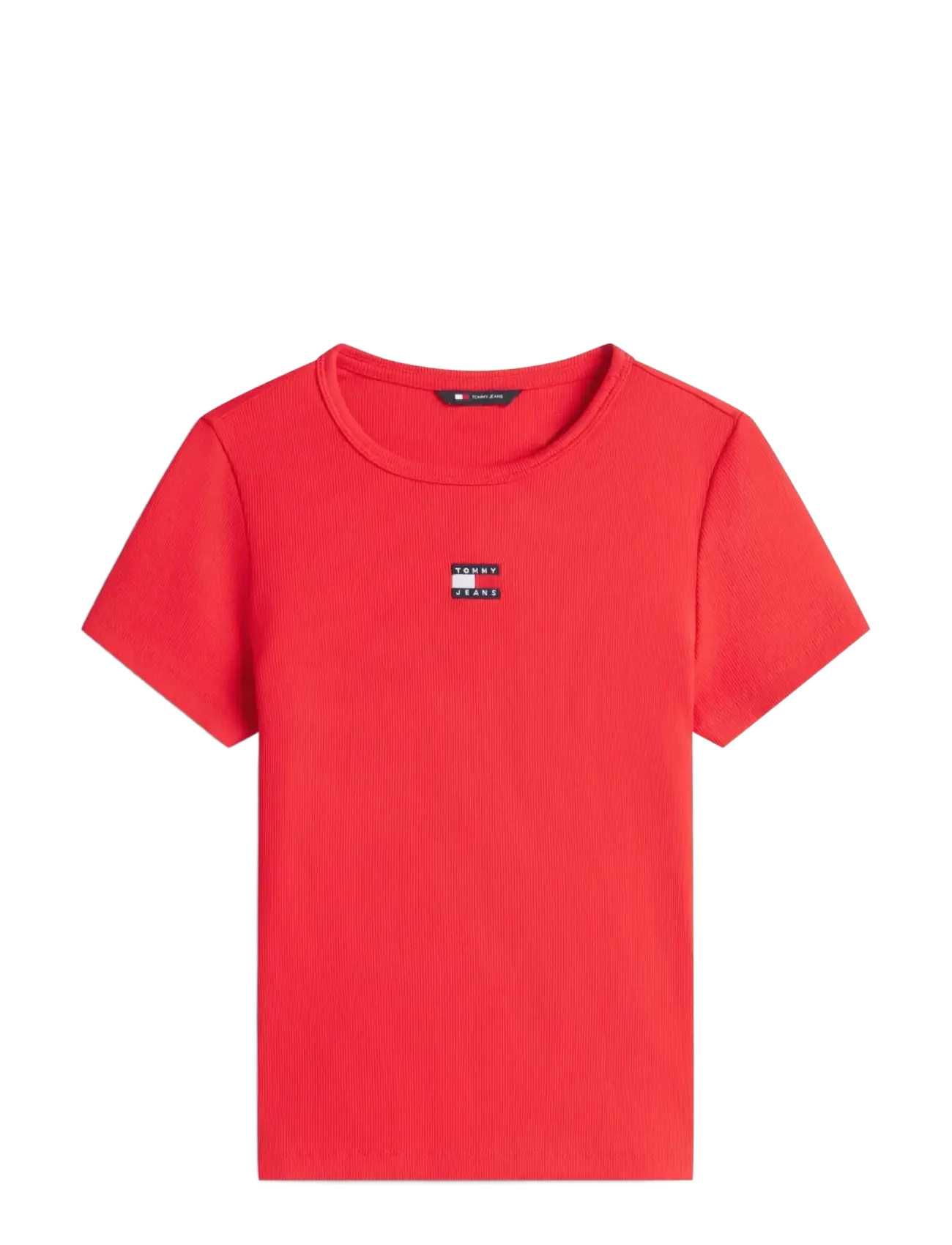 Tommy Jeans TJW SLIM BADGE RIB TEE - Uus - RED ALERT / red