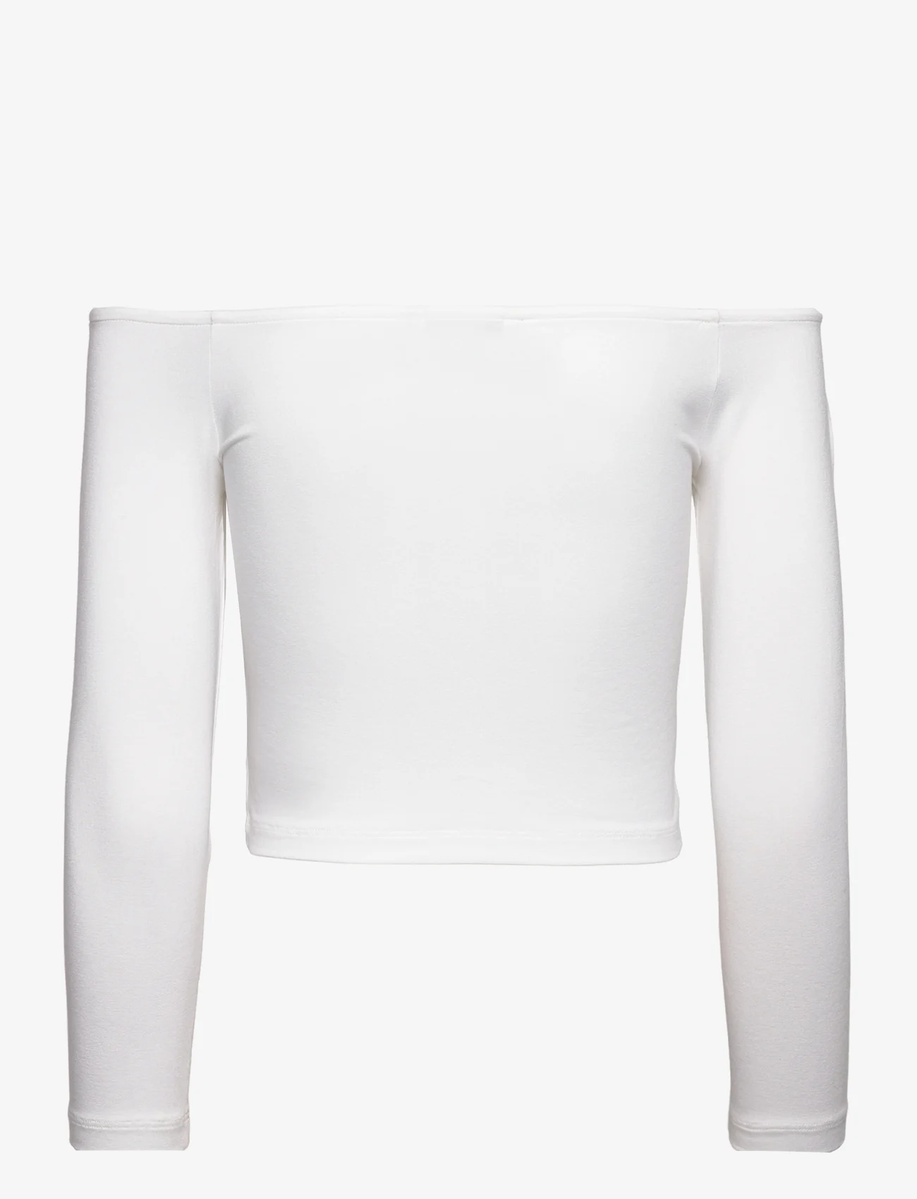 Tommy Jeans - TJW CRP OFF SHLDR GATHERING LS - crop tops - white - 1