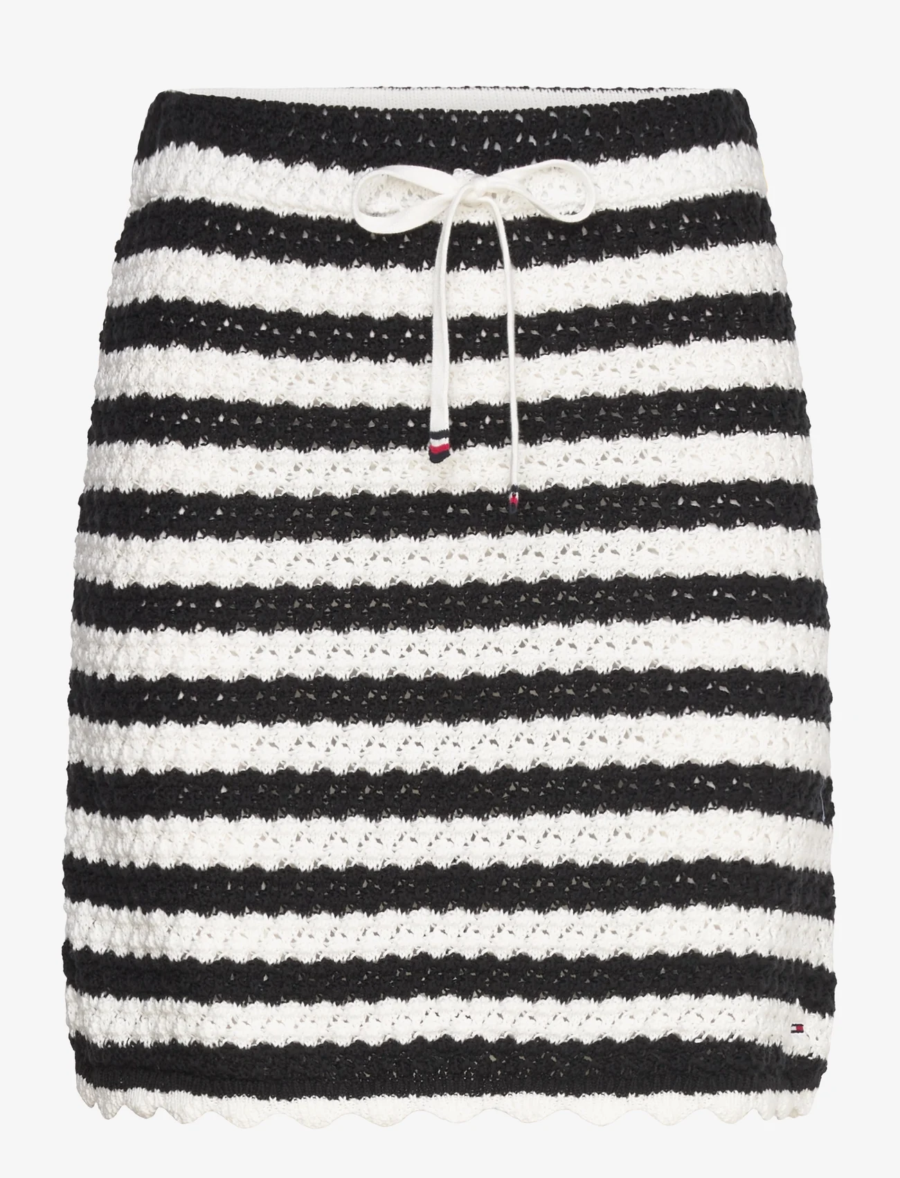Tommy Jeans - TJW STRIPED CROCHET SKIRT - strikkede nederdele - black / stripe - 0