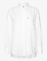 Tommy Jeans - TJW SP OVR LINEN SHIRT - linasest riidest särgid - white - 0