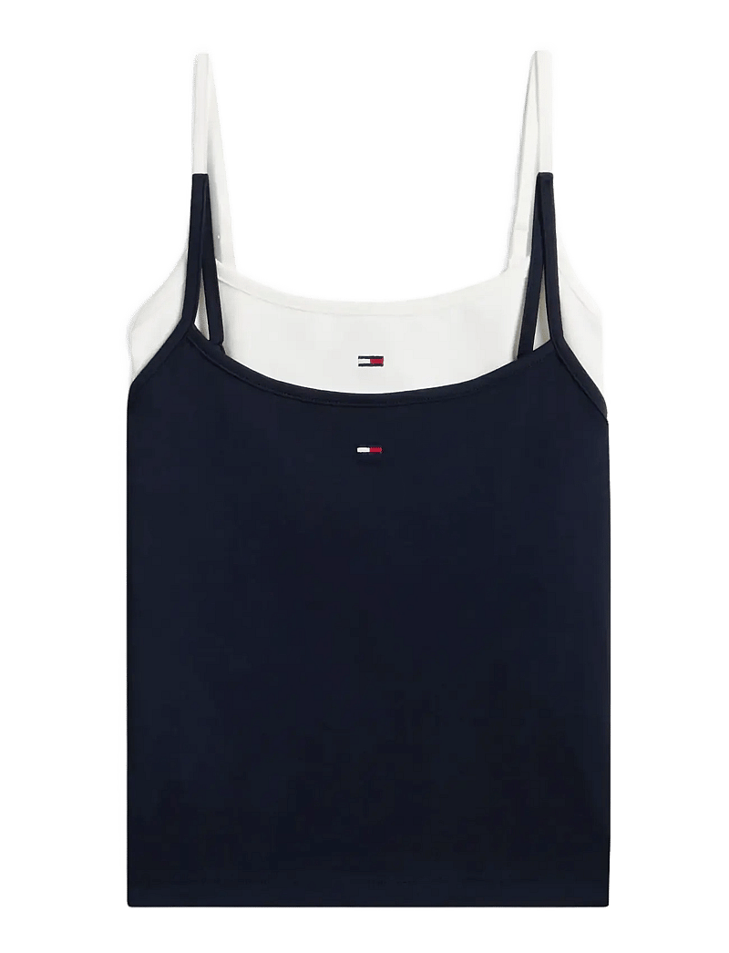 Tommy Jeans - TJW 2PACK ESSENTIAL STRAP TOP - Ärmellose tops - ecru dark night navy - 1