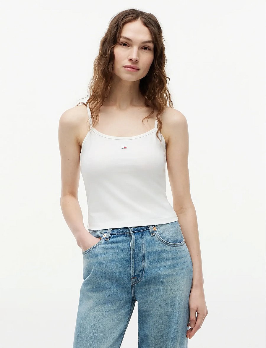 Tommy Jeans - TJW 2PACK ESSENTIAL STRAP TOP - varrukateta topid - ecru dark night navy - 3