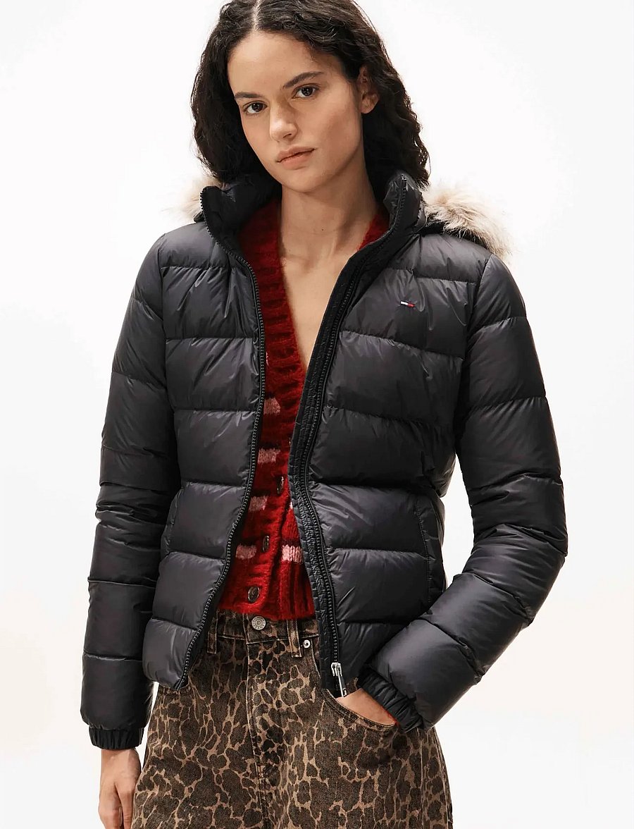 Tommy Jeans - TJW BASIC HOODED DOWN JACKET EXT - talvejoped - black - 4