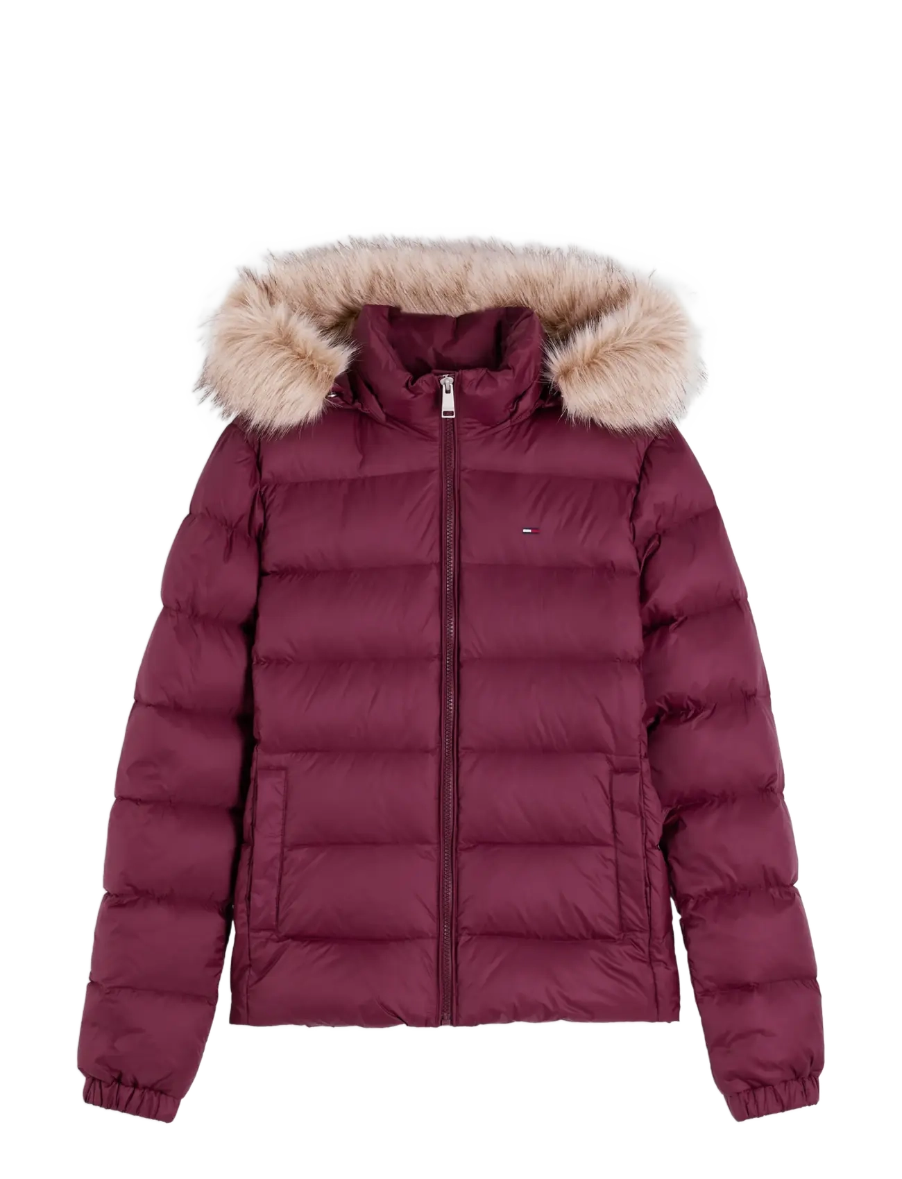 Tommy Jeans - TJW BASIC HOODED DOWN JACKET EXT - winter jackets - calypso berry - 1