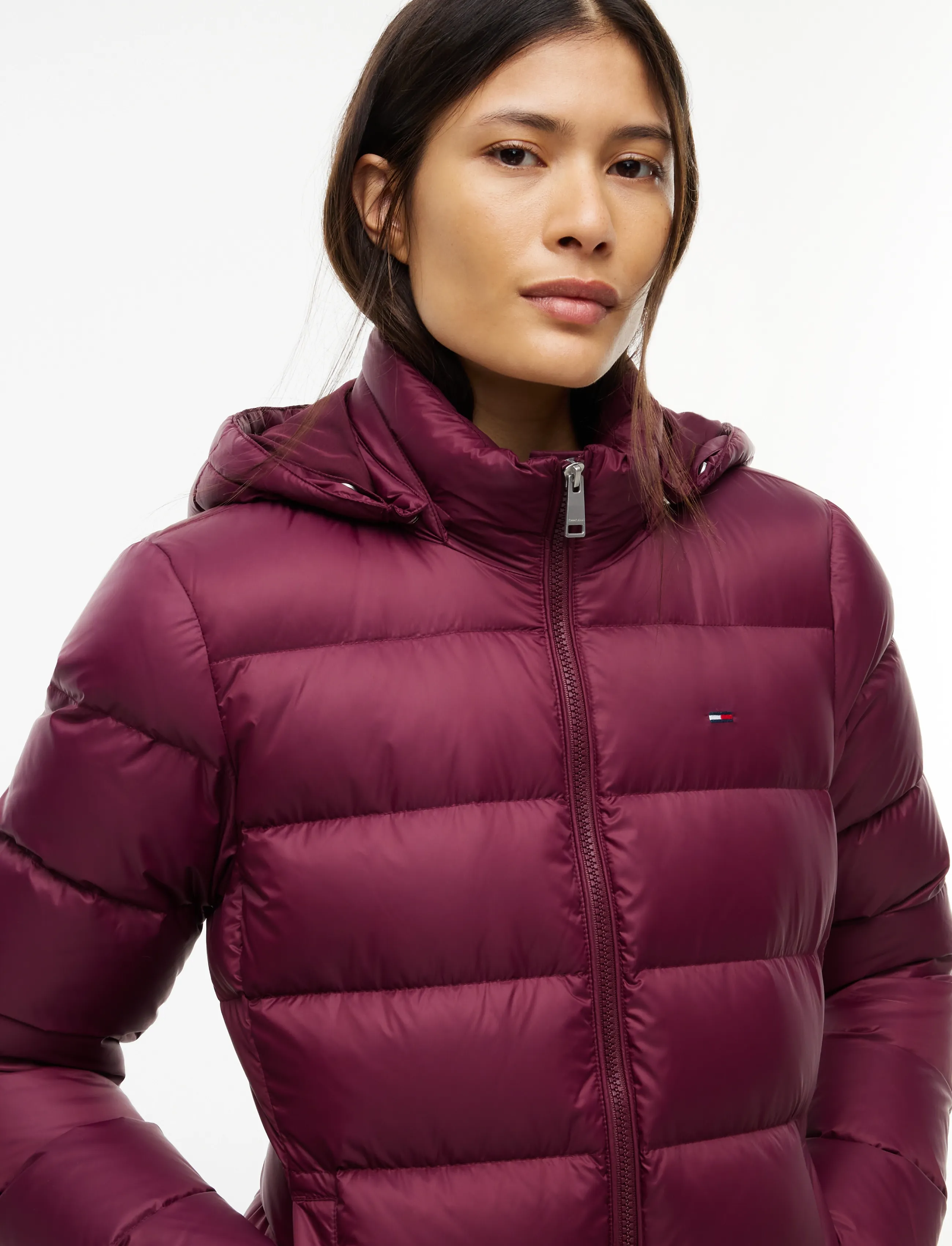 Tommy Jeans - TJW BASIC HOODED DOWN JACKET EXT - winter jackets - calypso berry - 3