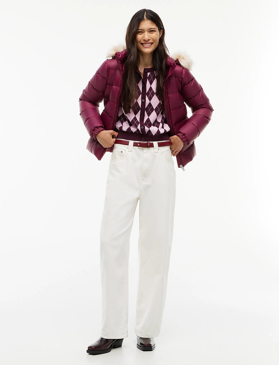Tommy Jeans - TJW BASIC HOODED DOWN JACKET EXT - winter jackets - calypso berry - 4