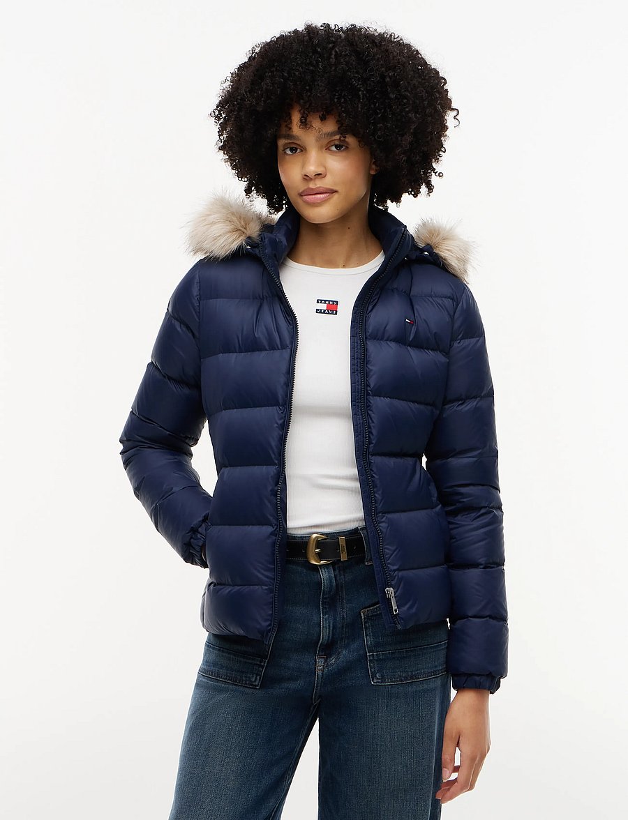 Tommy Jeans - TJW BASIC HOODED DOWN JACKET EXT - winterjacken - dark blue - 0