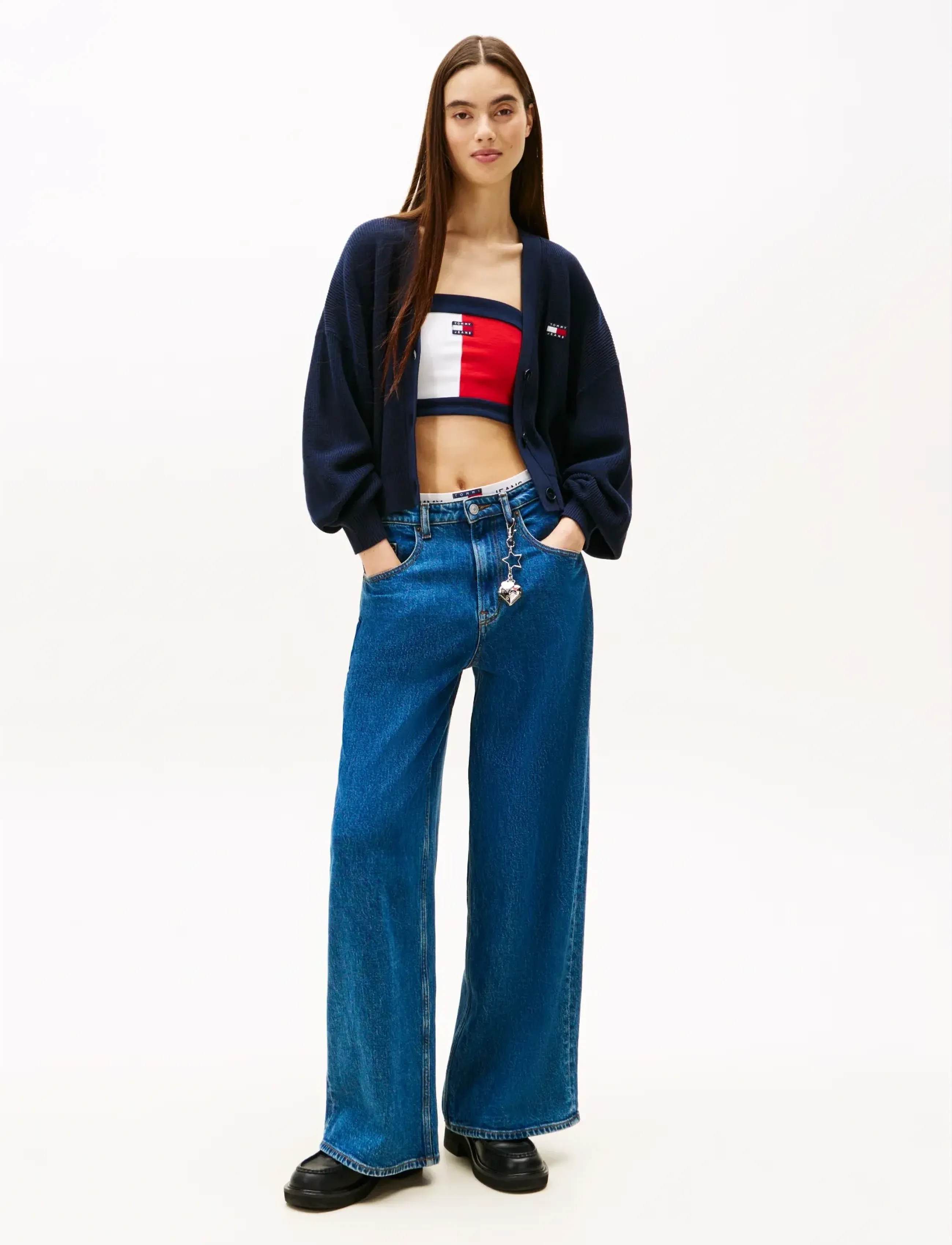 Tommy Jeans - TJW FLAG BADGE CARDIGAN - strickjacken - dark night navy - 2