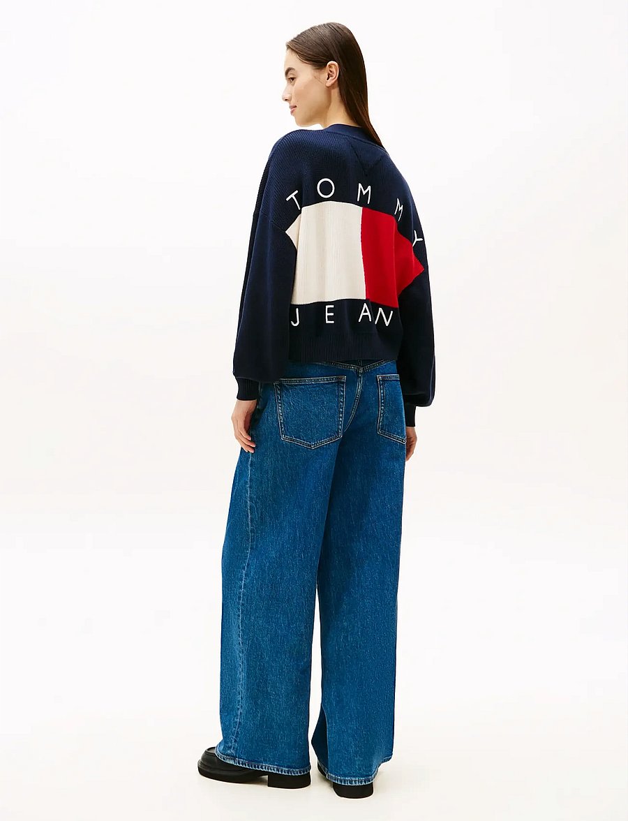Tommy Jeans - TJW FLAG BADGE CARDIGAN - kardiganid - dark night navy - 3
