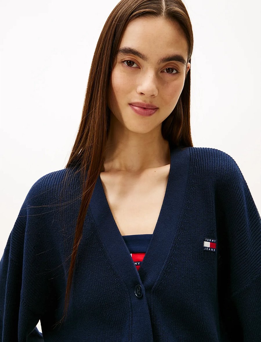 Tommy Jeans - TJW FLAG BADGE CARDIGAN - kardiganid - dark night navy - 4