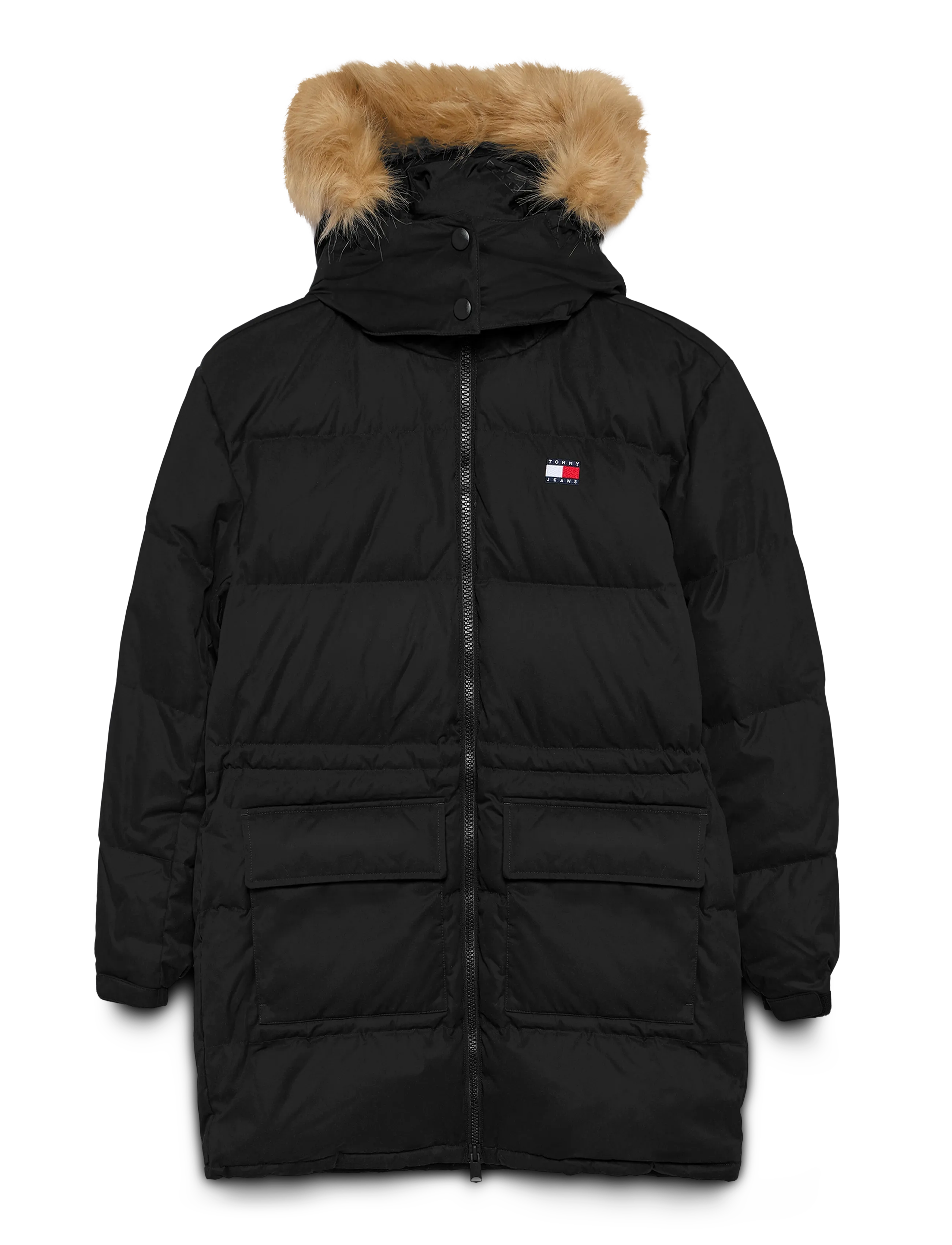 Tommy Jeans TJW MIDI ALASKA FAUX FUR - Rõivad - BLACK / black