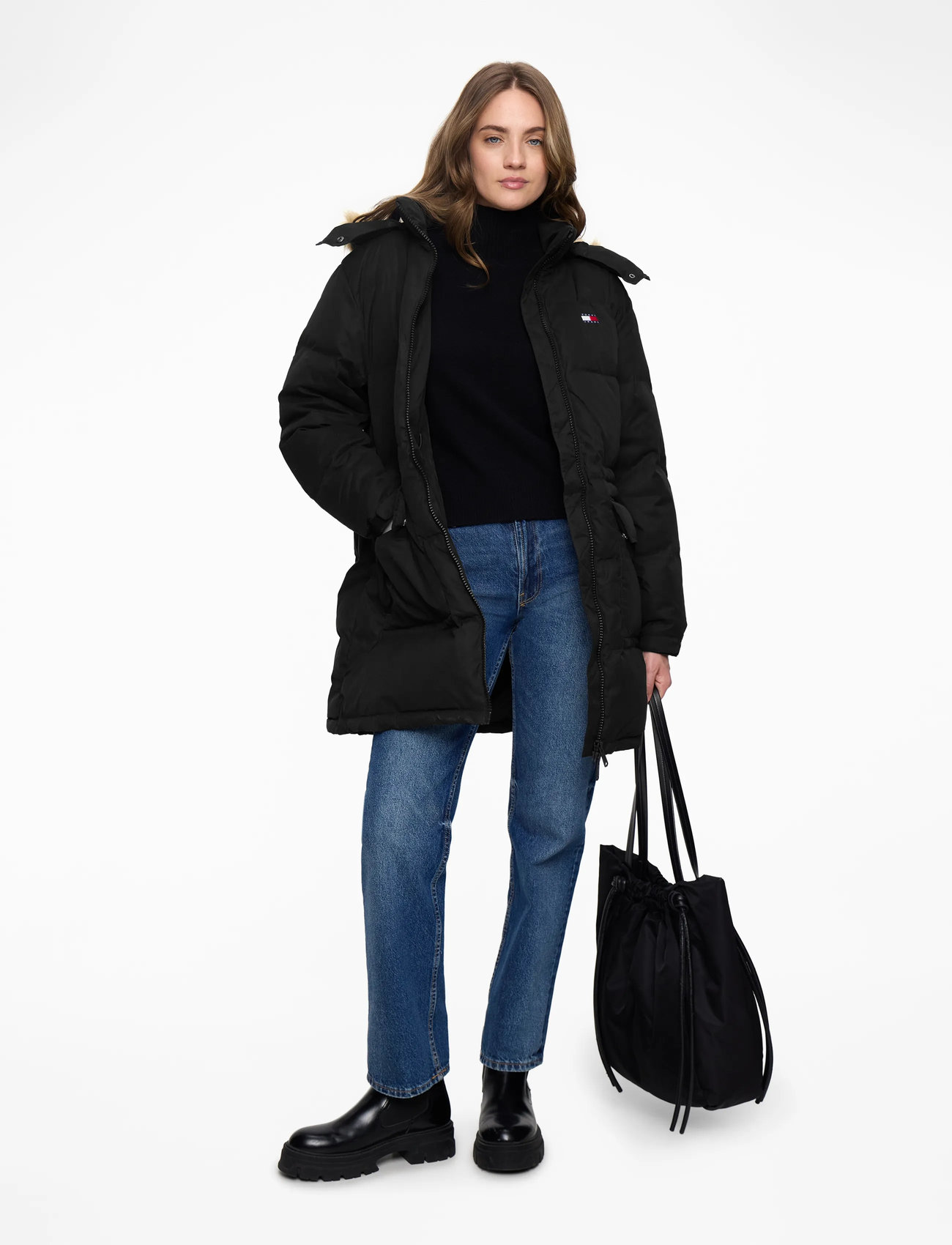 Tommy Jeans - TJW MIDI ALASKA FAUX FUR - dunjackor - black - 2