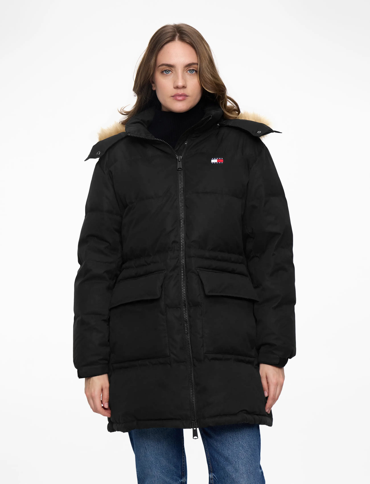 Tommy Jeans - TJW MIDI ALASKA FAUX FUR - dunjackor - black - 0