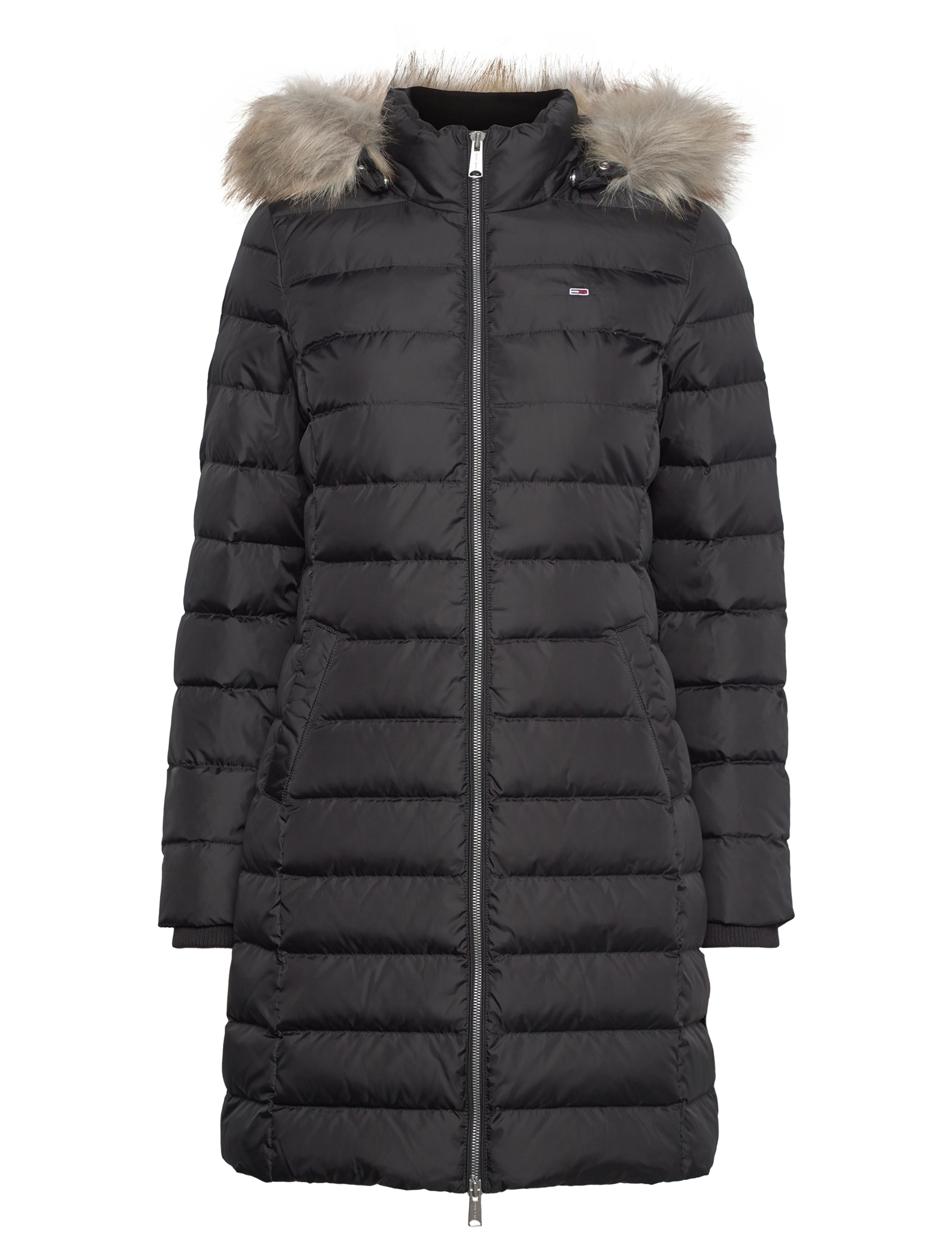 Tommy Jeans TJW ESSENTIAL HOODED DOWN COAT - Dunjakker - BLACK / black